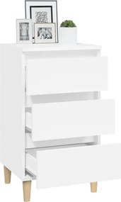 vidaXL Κομοδίνο Λευκό 40 x 35 x 70 εκ. από Επεξεργασμένο Ξύλο