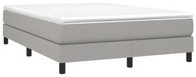 Κρεβάτι Boxspring με Στρώμα Ανοιχτό Γκρι 140x190 εκ. Υφασμάτινο - Γκρι