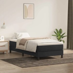 vidaXL Κρεβάτι Boxspring χωρίς Στρώμα Μαύρο 90x220 εκ. Βελούδινο