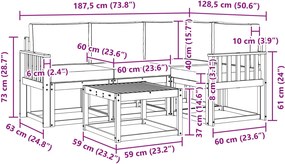 vidaXL Σειρά Καναπέ Εξωτερικού με μαξιλάρι 5 pcs Λευκό και Κρεμ