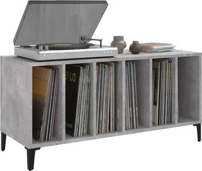 vidaXL Δισκοθήκη Γκρι Σκυροδέματος 100x38x48 εκ. Επεξεργασμένο Ξύλο