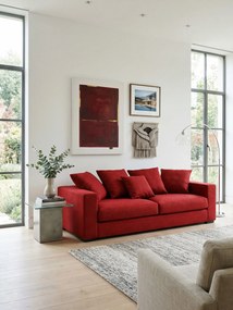 Καναπές Pilo Τριθέσιος-225φ 90β εκ-Κόκκινο
