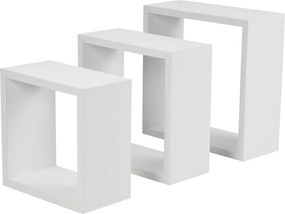 ΡΑΦΙΈΡΕΣ/ΡΆΦΙΑ ΤΟΊΧΟΥ SET OF 3 NESTED CUBES MDF 23/26,5/30CM WHITE 6RAN7