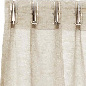 vidaXL Κουρτίνα βυσσινί 2 τμχ. Άμμος 245 x 140 εκ. Πολυεστέρας