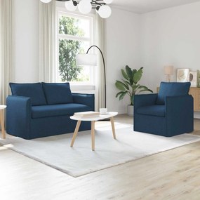 vidaXL Σετ Καναπέ 2 pcs Μπλε 136 x 82 x 85 εκ Ύφασμα