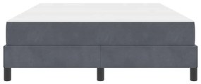 vidaXL Κρεβάτι box spring με στρώμα Σκούρο Γκρι 140 x 190 cm Βελούδο