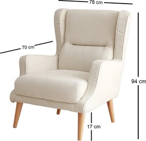 Wing Chair Klam - Cream Cream