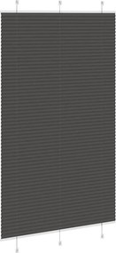vidaXL Πλισέ περσίδα Μαύρο 120x200 cm Πλάτος υφάσματος 119,4 cm