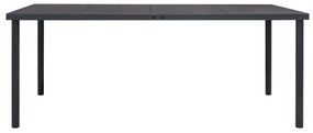 vidaXL Τραπεζαρία Εξωτερικού Χώρου Ανθρακί 190 x 90 x 74 εκ. Ατσάλινη