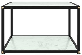 Τραπεζάκι Σαλονιού Λευκό 60 x 60 x 35 εκ. από Ψημένο Γυαλί - Λευκό