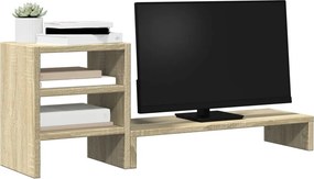 vidaXL Βάση Οθόνης με Organiser Γραφείου Sonoma Δρυς από Επεξ. Ξύλο