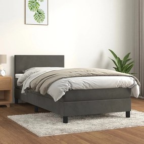 ΚΡΕΒΑΤΙ BOXSPRING ΜΕ ΣΤΡΩΜΑ ΣΚΟΥΡΟ ΓΚΡΙ 100X200 ΕΚ. ΒΕΛΟΥΔΙΝΟ 3141168