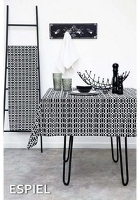 Τραπεζομάντηλο TEX202 Λευκό-BLACK Espiel 140X180 100% Cotton