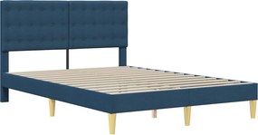 vidaXL Σκελετός κρεβατιού με στρώμα Μπλε 120 x 200 cm Ύφασμα