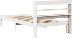 vidaXL Σκελετός Κρεβατιού Χωρίς Στρώμα Λευκό 100x200 εκ. Μασίφ Πεύκο