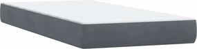 vidaXL Κρεβάτι Boxspring με Στρώμα Σκούρο Γκρι 80x220 εκ. Βελούδινο