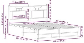 Πλαίσιο Κρεβατιού Χωρ. Στρώμα Sonoma Δρυς 150x200εκ. Επ. Ξύλο - Καφέ