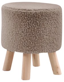 Σκαμπό CATTLEYA Με Ξύλινα Πόδια Καφέ Ύφασμα Cashmere 35x35x40cm - 14940018