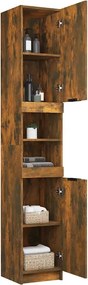 vidaXL Ντουλάπι Μπάνιου Καπνιστή Δρυς 32x34x188,5 εκ. Επεξεργ. Ξύλο