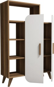 Βιβλιοθήκη Καρυδί / Λευκό DRINO 90x32x132