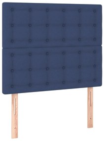 Κρεβάτι Boxspring με Στρώμα &amp; LED Μπλε 80x200 εκ. Υφασμάτινο - Μπλε