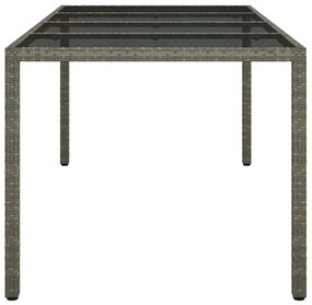 vidaXL Τραπέζι Φαγητού Κήπου Γκρι 190x90x75 εκ Πολυ Ρατάν