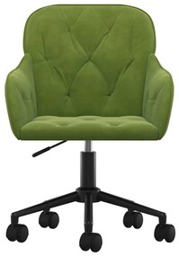vidaXL Καρέκλες Τραπεζαρίας Περιστρ. 2 τεμ. Ανοιχτό Πράσινο Βελούδινες