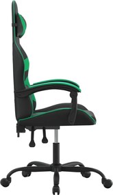 vidaXL Καρέκλα Gaming Μαύρο/πράσινο από Συνθετικό Δέρμα