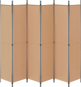 vidaXL Διαχωριστικό Δωματίου 6-Πάνελ Μπεζ 300 x 220 cm Ύφασμα