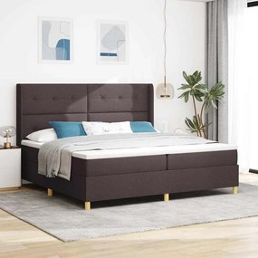 vidaXL Κρεβάτι με ελατήρια με στρώμα Καφέ 200 x 200 cm ύφασμα