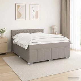 vidaXL Κρεβάτι box spring με στρώμα Taupe 140 x 200 cm Ύφασμα
