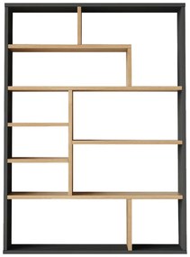 Βιβλιοθήκη Decora pakoworld σε φυσική-ανθρακί απόχρωση 90x22x123.6εκ