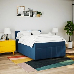 ΚΡΕΒΑΤΙ BOXSPRING ΜΕ ΣΤΡΩΜΑ ΜΠΛΕ 140X200 ΕΚ. ΥΦΑΣΜΑΤΙΝΟ 3289411