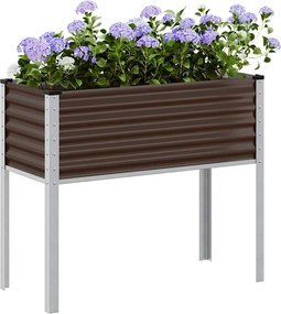 vidaXL Γλάστρα Κήπου Καφέ 100x45x90 εκ. από Ατσάλι
