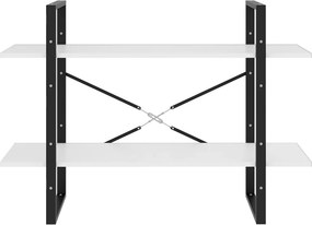 vidaXL Βιβλιοθήκη με 2 Ράφια Λευκή 100 x 30 x 70 εκ. από Επεξ. Ξύλο