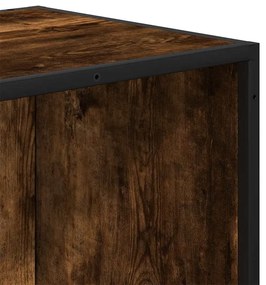 Βιβλιοθήκη καπνιστή βελανιδιά 60x35x139 cm Ξύλινη κατασκευή - Καφέ