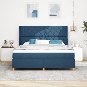 vidaXL Κρεβάτι με Στρώμα Blue 180x200 εκ. Υφασμάτινο