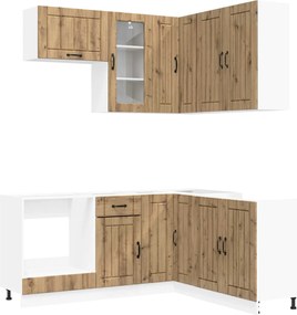 vidaXL Μονάδα κουζίνας LUCCA 8 pcs Artisan Δρυς Επεξεργασμένο Ξύλο