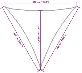 Πανί Σκίασης Τρίγωνο Ανθρακί 5 x 5 x 5 μ. από Ύφασμα Oxford  - Ανθρακί