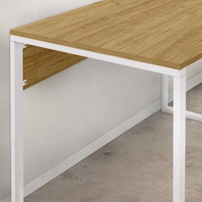 Γραφείο εργασίας Inna Megapap χρώμα sapphire oak - λευκό 100x60x75εκ.