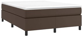 Κρεβάτι Boxspring με Στρώμα Καφέ 180x200 εκ. Συνθετικό Δέρμα - Καφέ