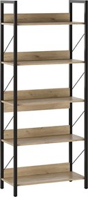Βιβλιοθήκη Connect Megapap χρώμα florida oak 73x35x172εκ.