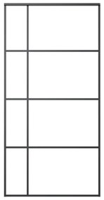 Συρόμενη Πόρτα Μαύρη 102,5 x 205 εκ. από Γυαλί ESG / Αλουμίνιο - Μαύρο