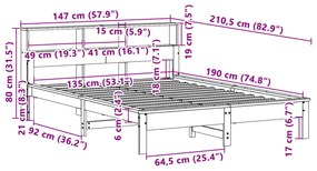 ΣΚΕΛΕΤΟΣ ΚΡΕΒΑΤΙΟΥ ΧΩΡΙΣ ΣΤΡΩΜΑ 135X190 ΕΚ ΜΑΣΙΦ ΞΥΛΟ ΠΕΥΚΟΥ 3309743