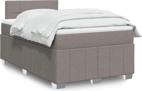 vidaXL Κρεβάτι Boxspring με Στρώμα Taupe 120x190 εκ. Υφασμάτινο