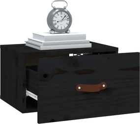 vidaXL Κομοδίνα Επιτοίχια 2 τεμ. Μαύρη 40 x 29,5 x 22 εκ.