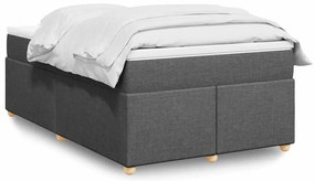 vidaXL Κρεβάτι Boxspring με Στρώμα Σκούρο Γκρι 120x190 εκ Υφασμάτινο