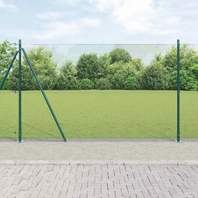 vidaXL Φράχτης με Στήλες. Πράσινο 1.6 x 25 m Ατσάλι