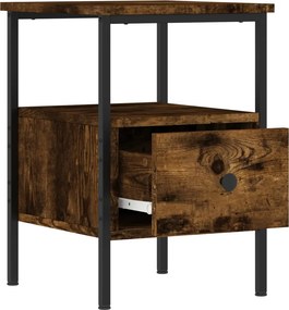 vidaXL Κομοδίνα 2 τεμ. Καπνιστή Δρυς 34 x 36 x 50 εκ. Επεξεργ. Ξύλο