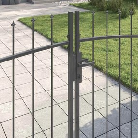 vidaXL Διπλή Πύλη WOERDEN 400 x 174,5 εκ. Ατσάλι Γκρι Κλειδώσιμο